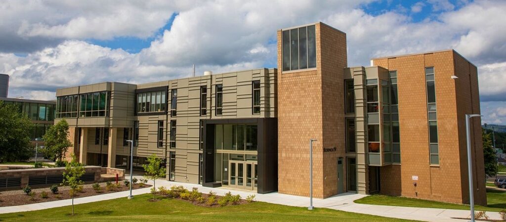 A picture of the front of the Science 4 building, where our lab is located.